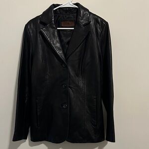 Sleek Black Leather Jacket by Siena 100% leather